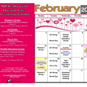 HOP Healthy Living Education Series Presentation Schedule February 2020